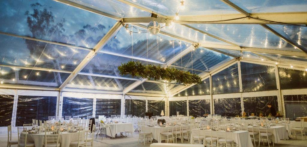 Amamoor Wedding in a 15m clear Pavilion Marquee