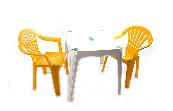 Yellow chairs & table