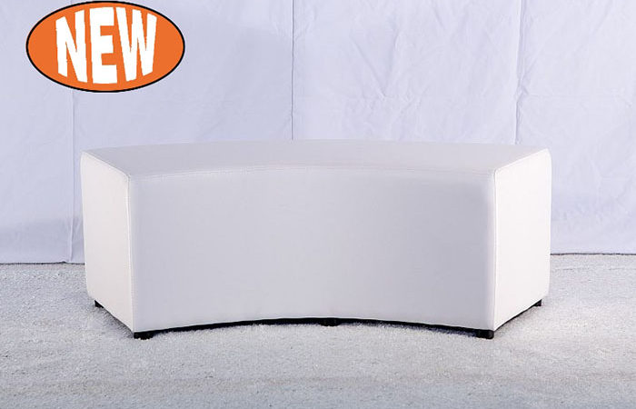 Curved White Ottoman