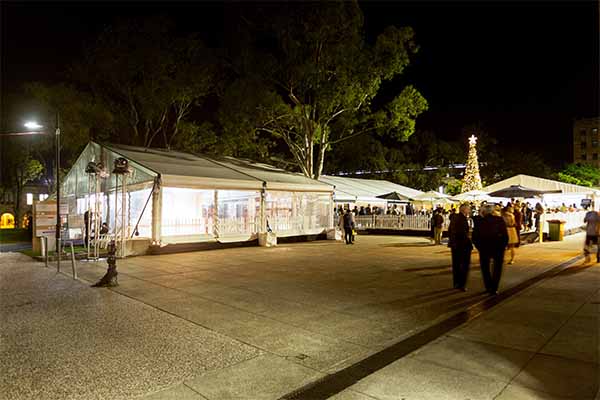 Outdoor photo of a hired marquee