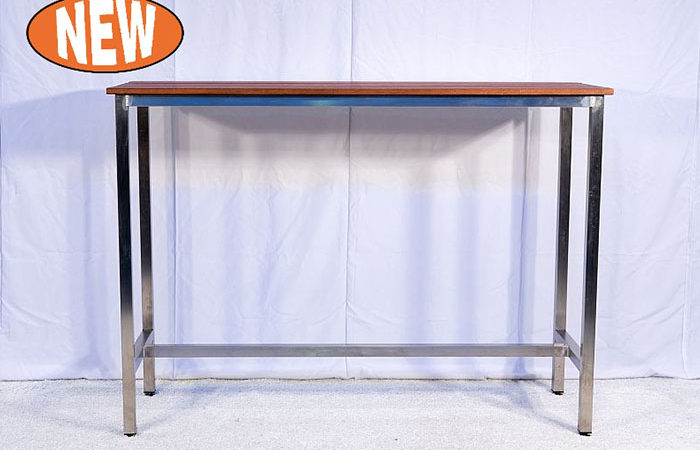 Stainless Bar Bench with kwila timber top