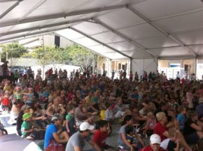 School event in a marquee